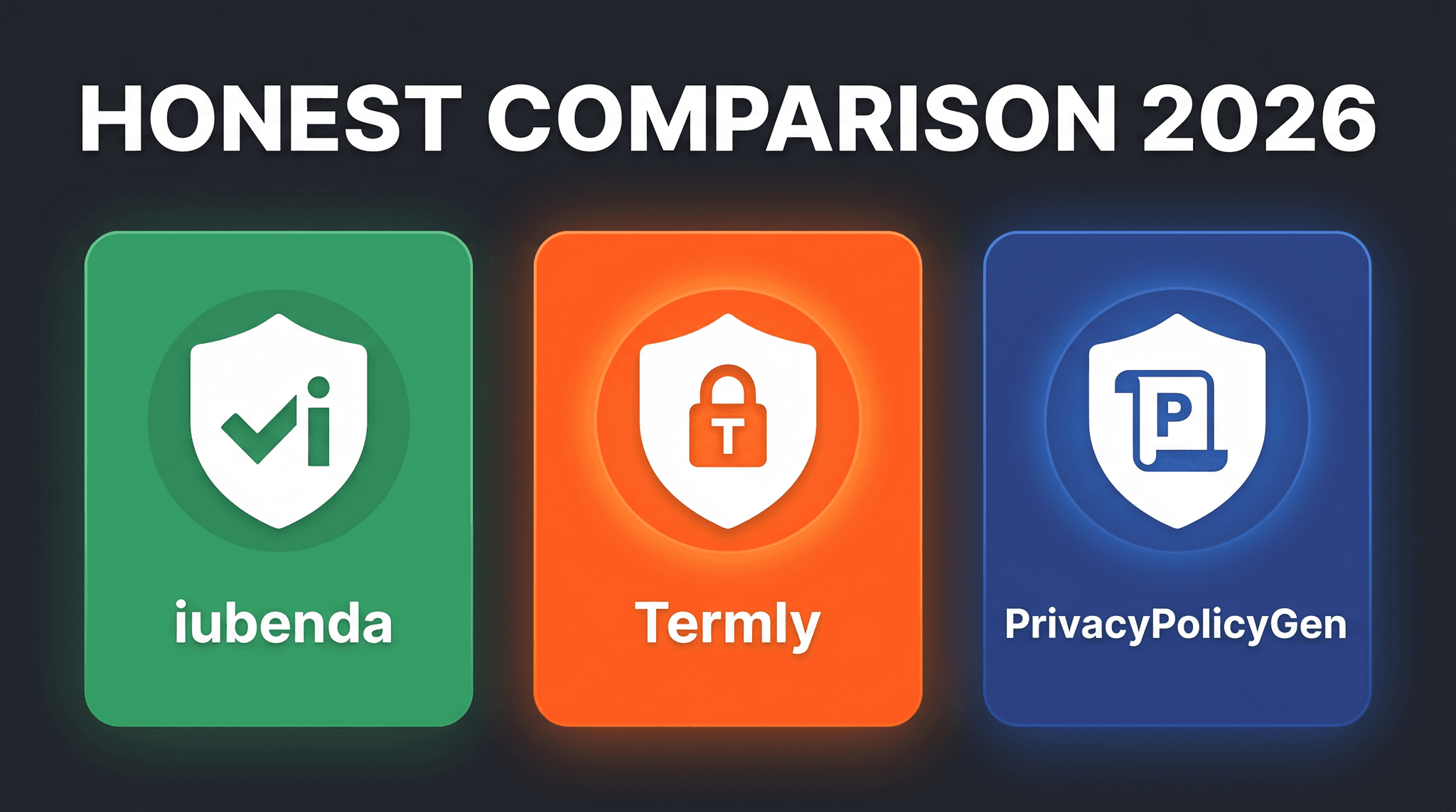 iubenda vs Termly vs PrivacyPolicyGen — Honest Comparison 2025